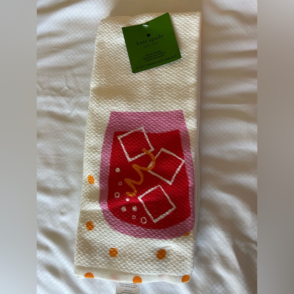 NWT Kate Spade Cocktail Kitchen Towels set of 2